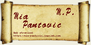 Mia Pantović vizit kartica